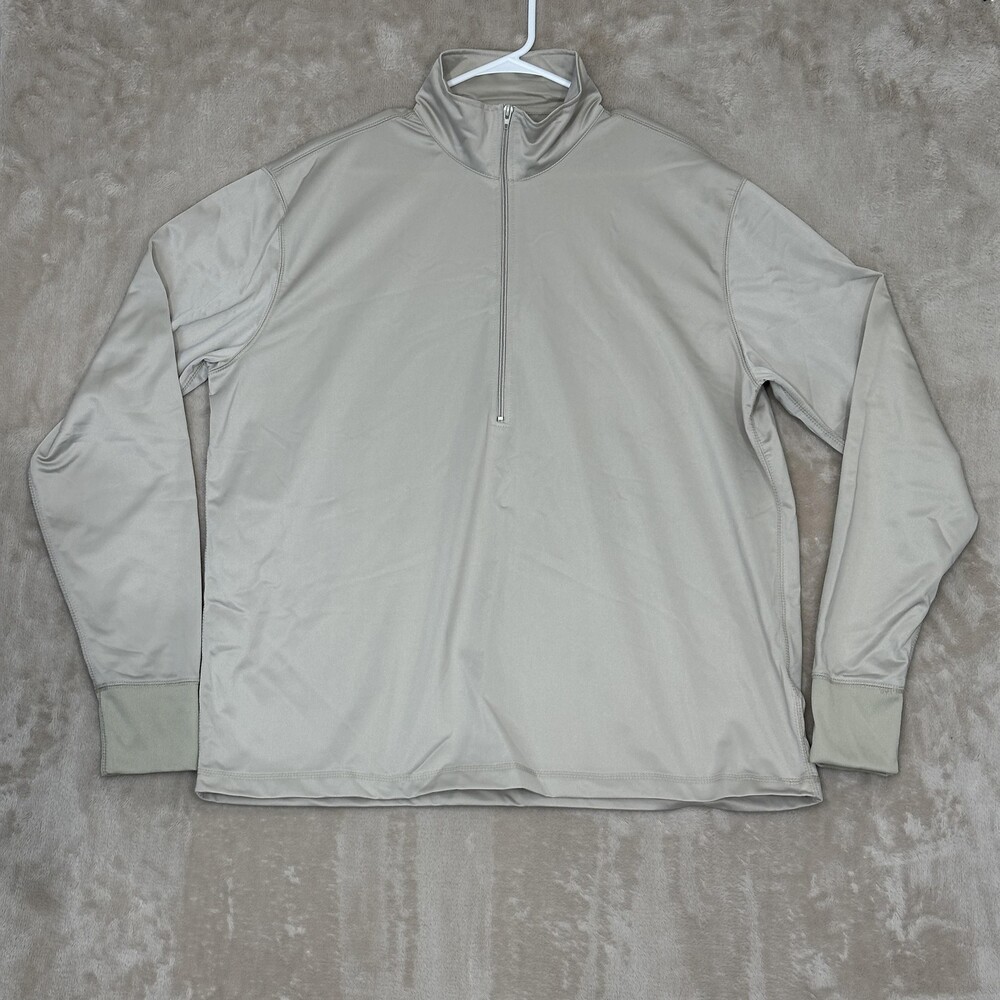 Active Force Apparel Sleep Shirt Mens XL Beige Mock Neck Zip Military Microfibre